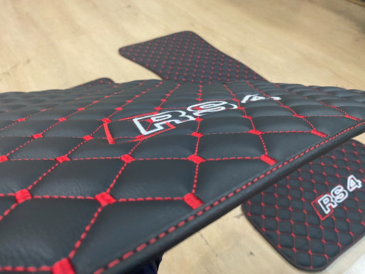 Audi RS4 2008-2015 B8 Leather Car Mats - Set of 4