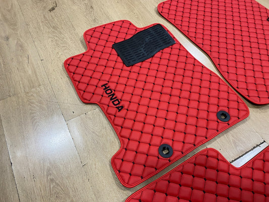 Honda Civic Type S 2007 Leather Car Mats - set of 4