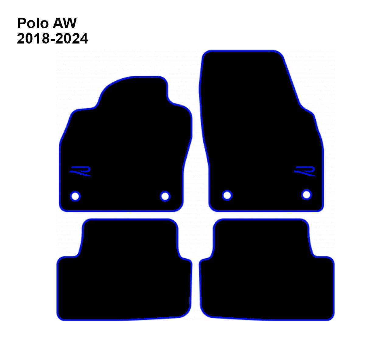 VW Polo 2018-2024 Car Mats - Set of 4