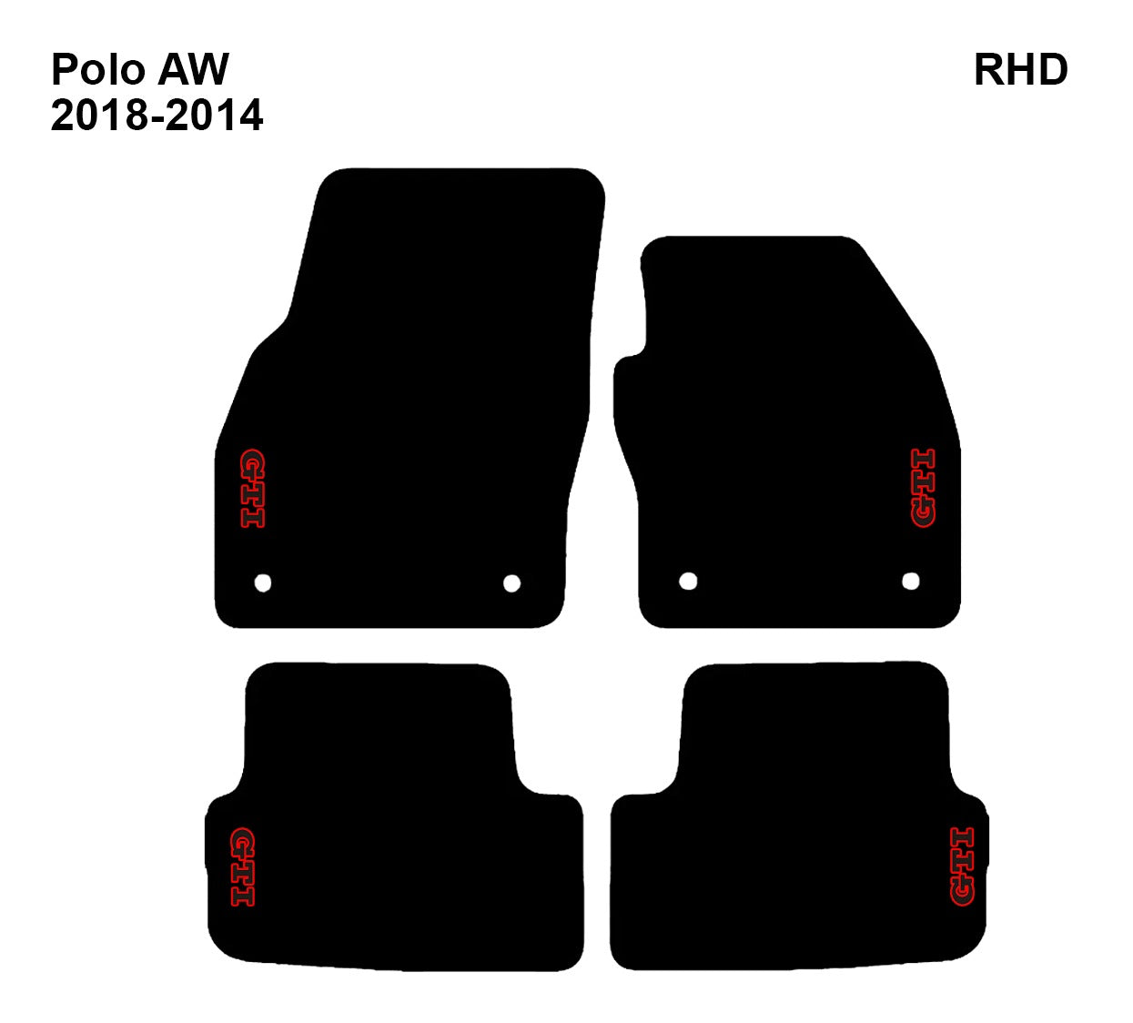 VW Polo 2018-2024 Car Mats - Set of 4