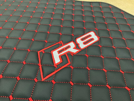 Audi R8 Type 42 2007-2015 ,Leather  Honeycomb Embroidered Car Mats -