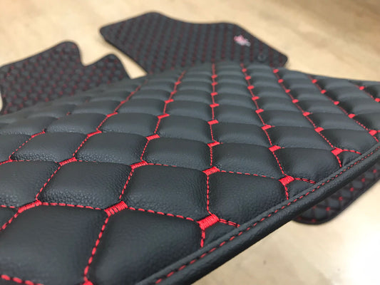 Seat Leon FR Car Mats - Mesh Style embroidery FAUX LEATHER